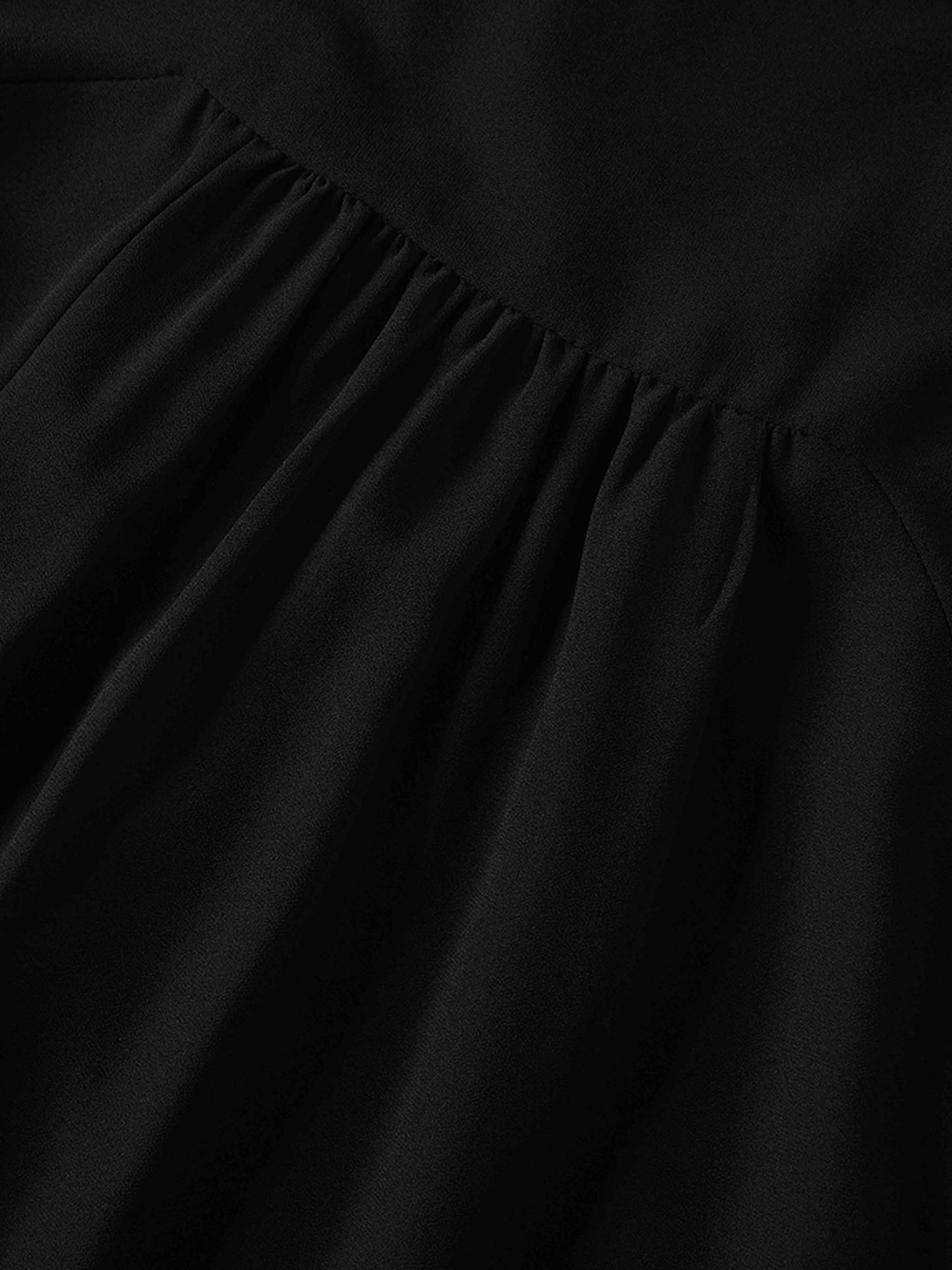 Asymmetrical Hem Dress-Black-3