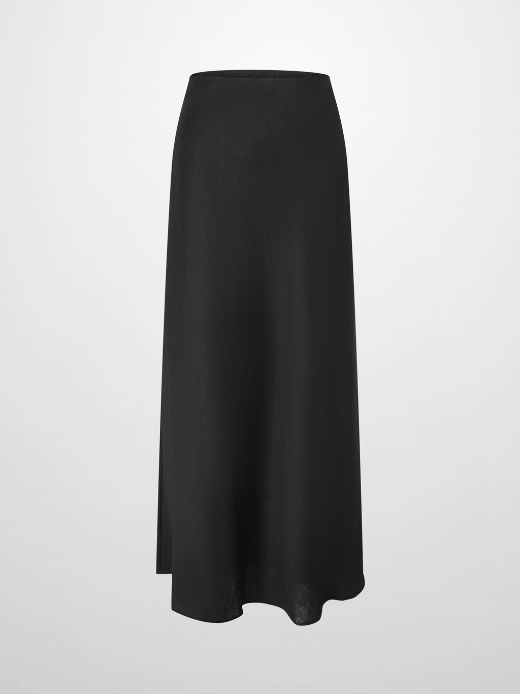 Linen Slip Skirt-Black-0