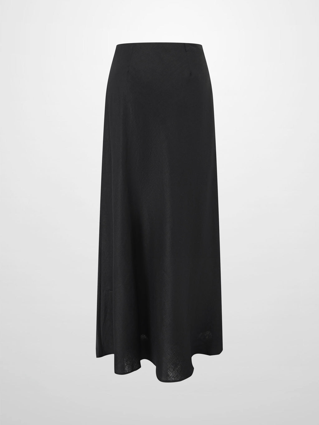 Linen Slip Skirt-Black-1