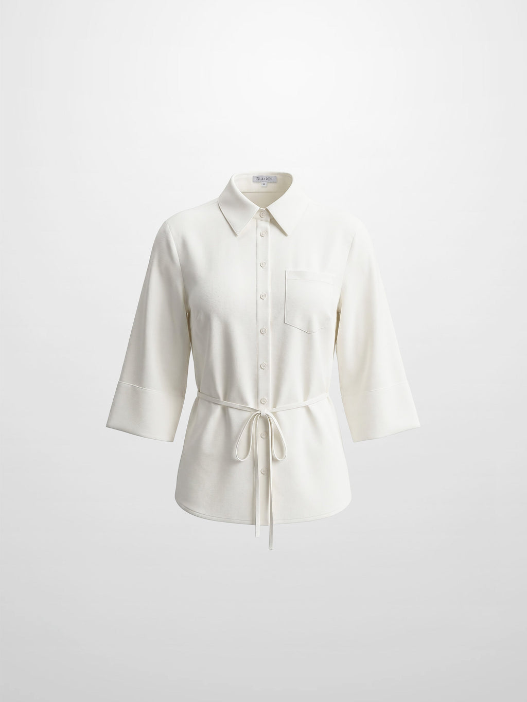 Tie Back Blouse-White-1