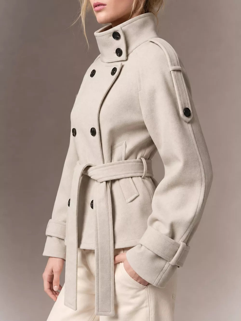 Double-Breasted Belted Outerwear