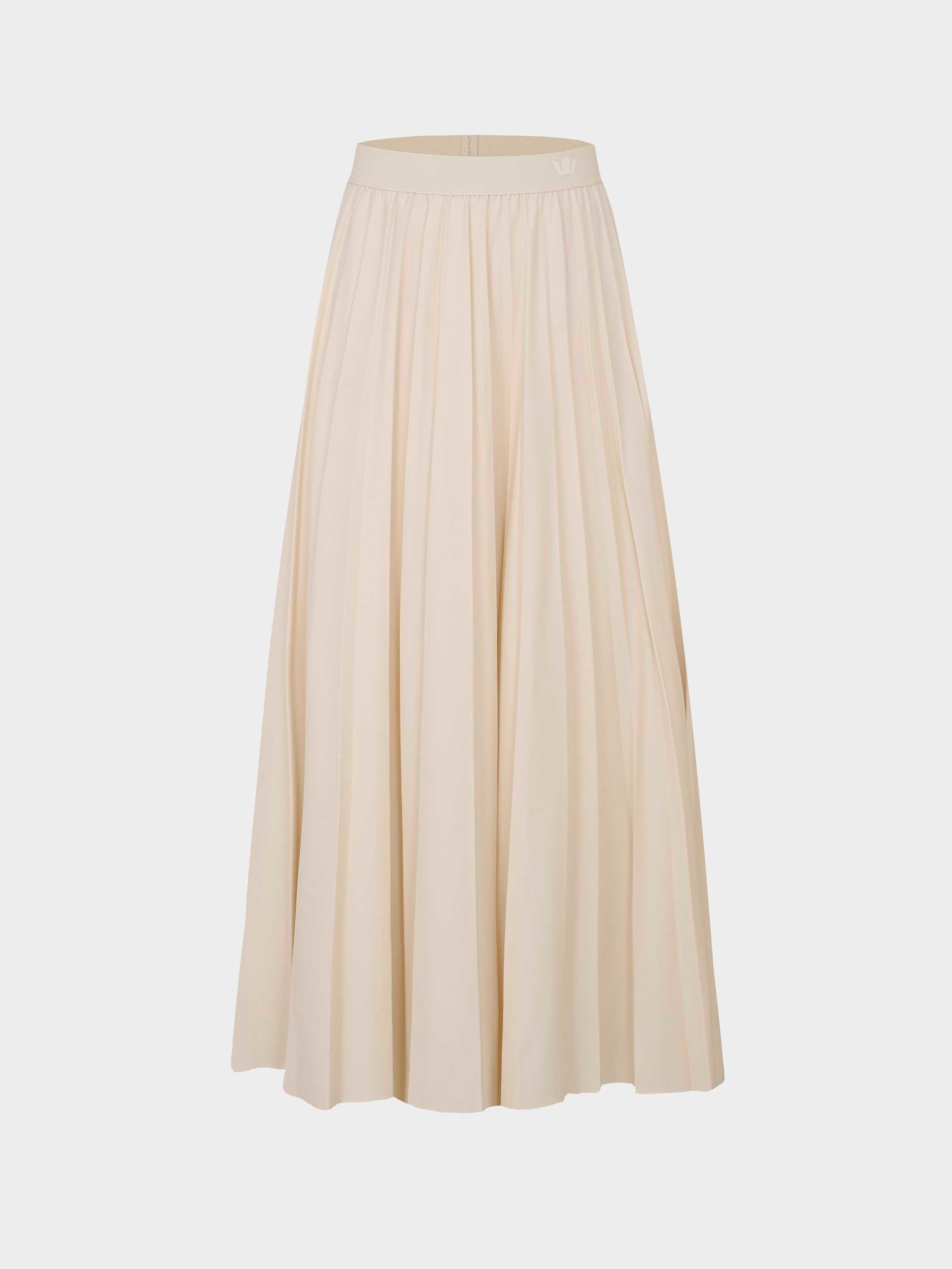 Ivory Pleated Skirt 35"