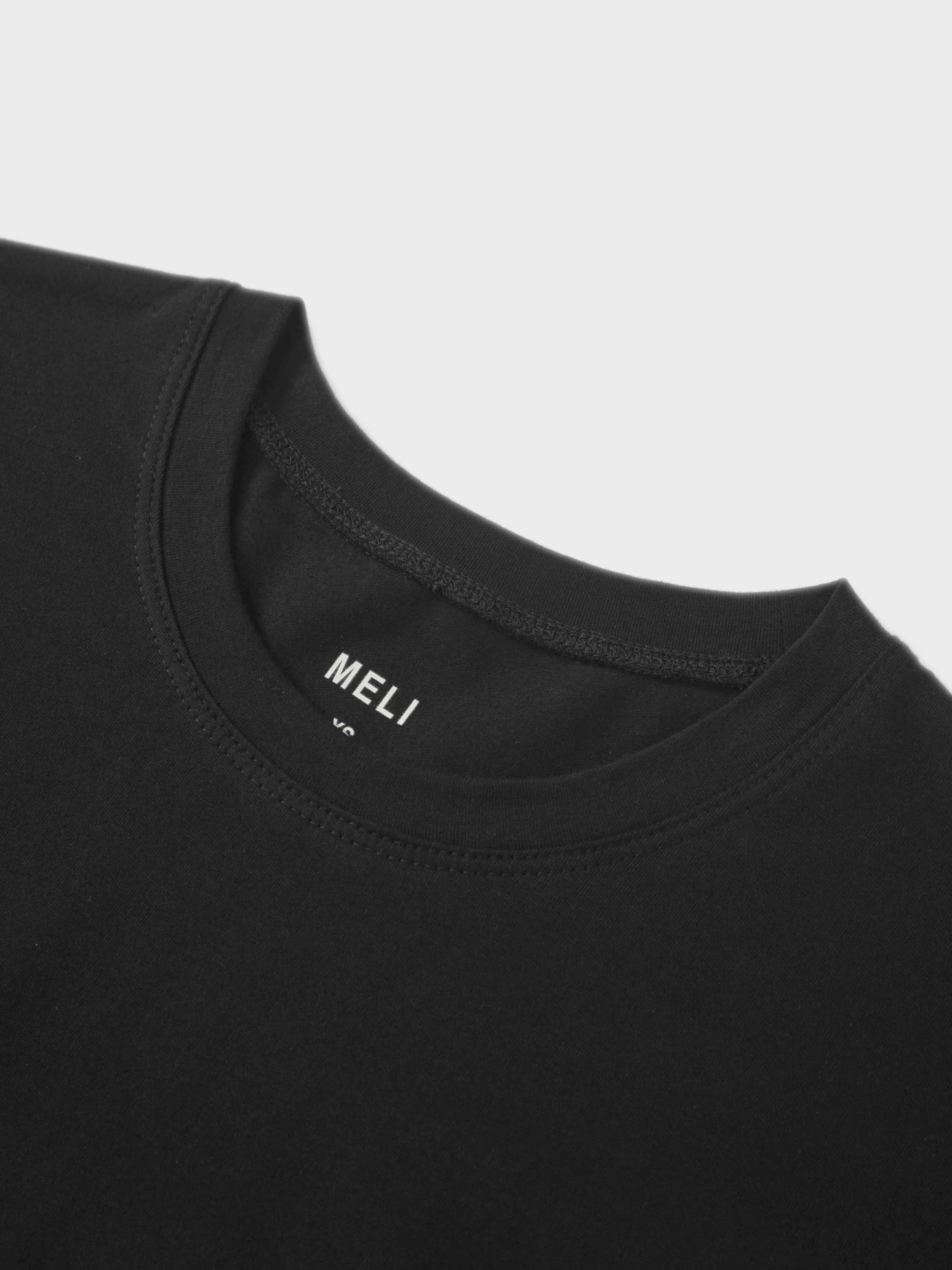 Wide Sleeve Tee-Black-3