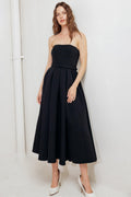 Black Tie Muse Woven Midi Dress - Flying Tomato