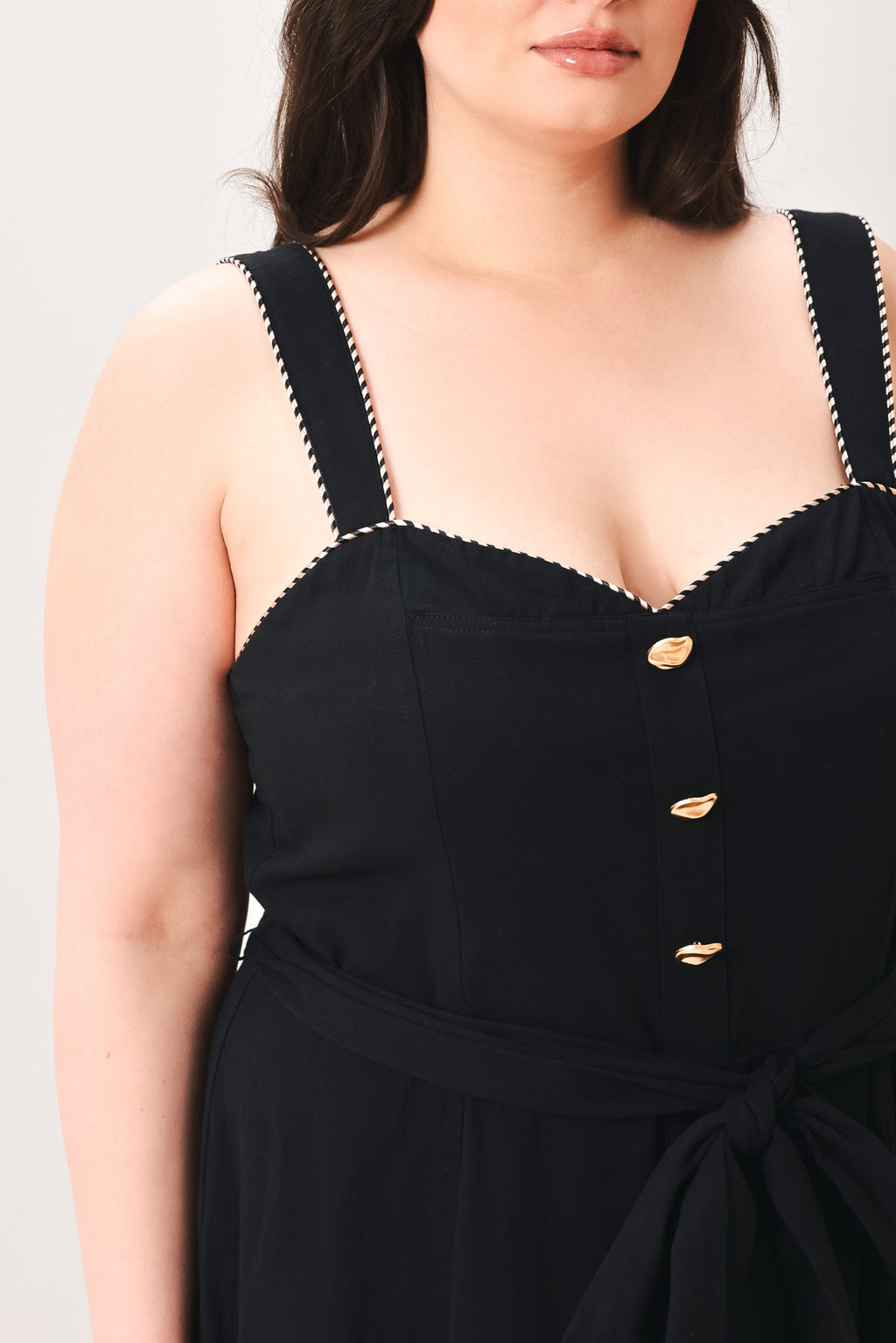 Lovely Noir Woven Midi Dress - Flying Tomato