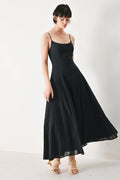 Sheer Midnight Story Woven Midi Dress - Flying Tomato