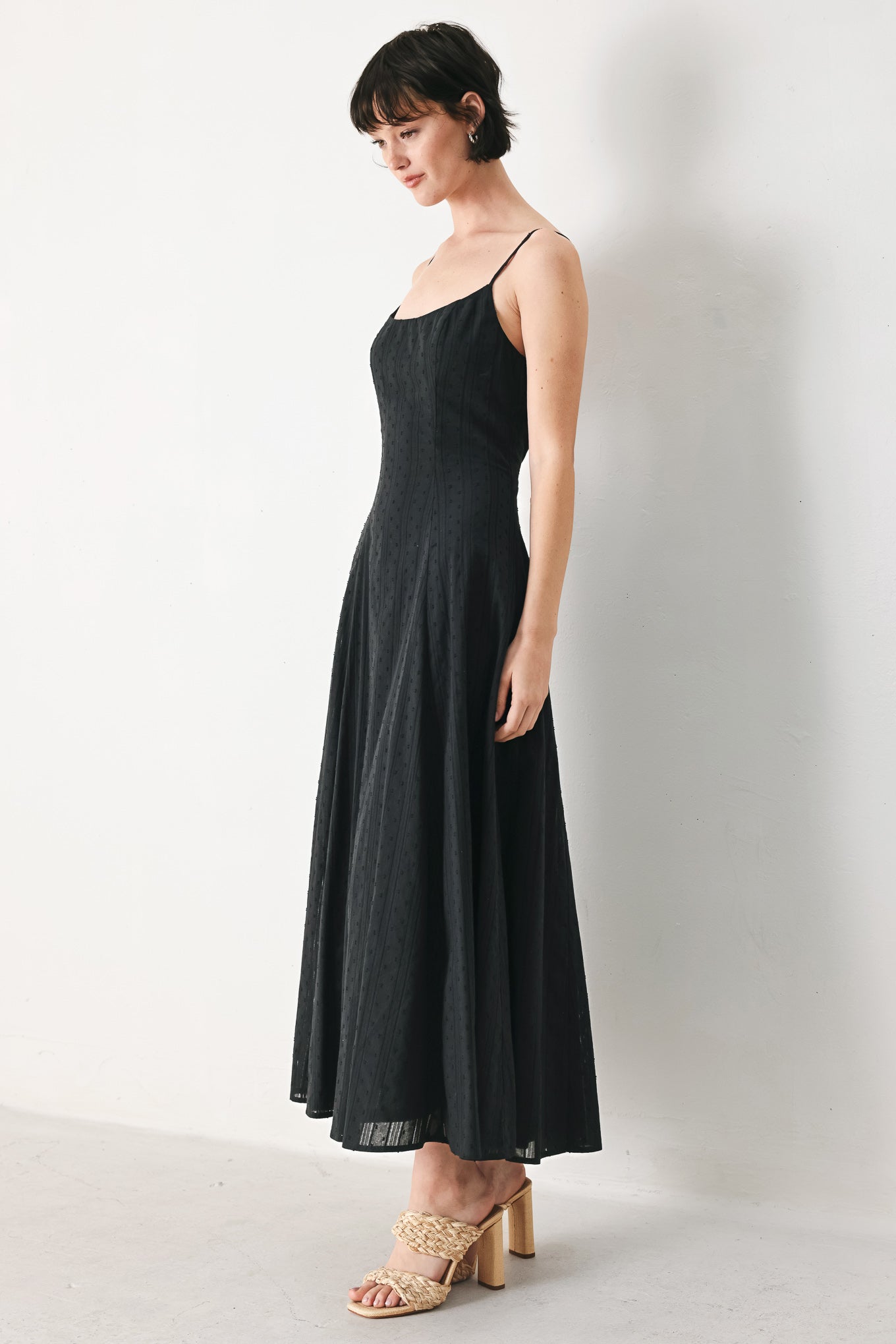 Sheer Midnight Story Woven Midi Dress - Flying Tomato