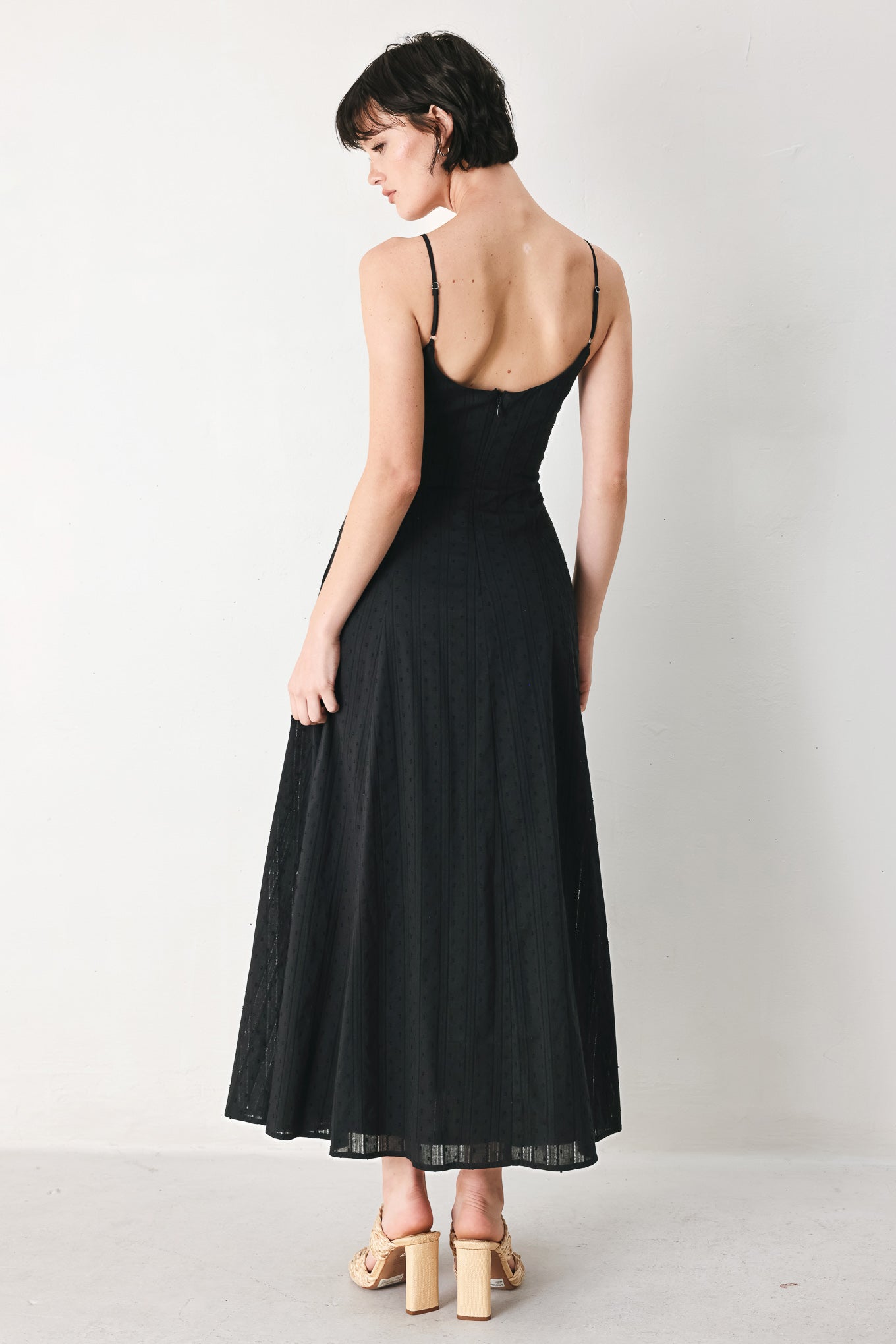 Sheer Midnight Story Woven Midi Dress - Flying Tomato