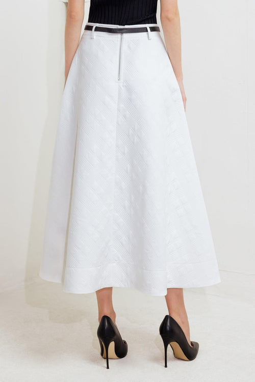 Downtown Ease Woven Midi Skirt - Flying Tomato