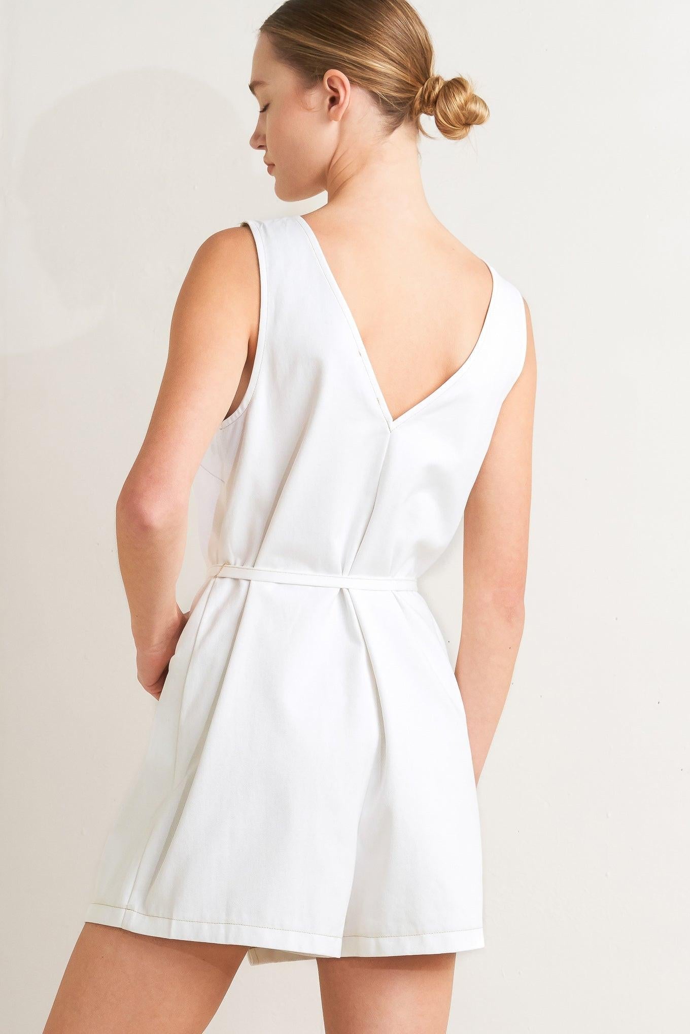 Effortless Attraction Woven Romper - Flying Tomato
