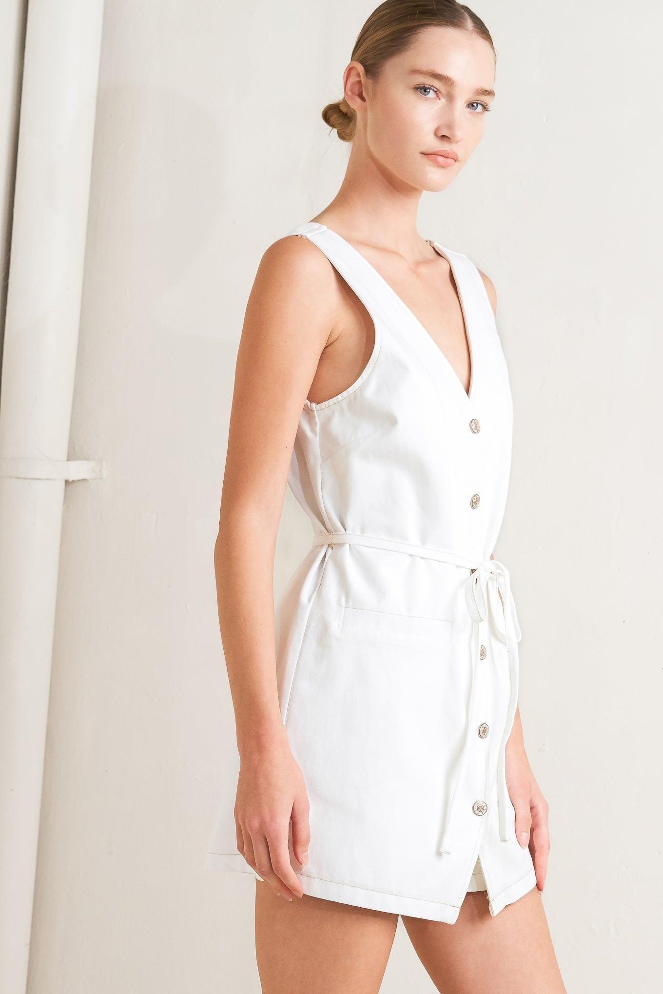 Effortless Attraction Woven Romper - Flying Tomato