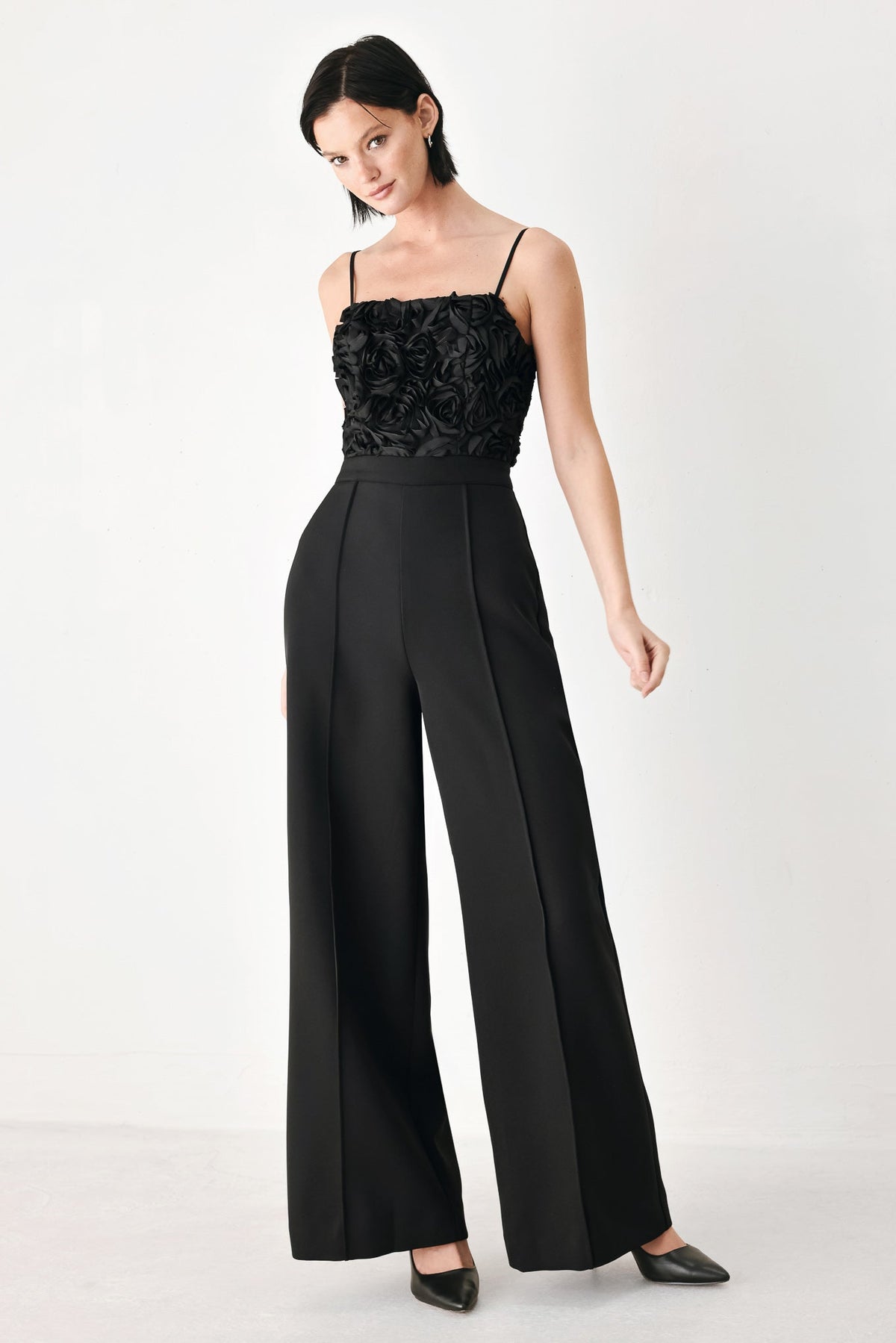 Rose Rosette Wide Leg Jumpsuit