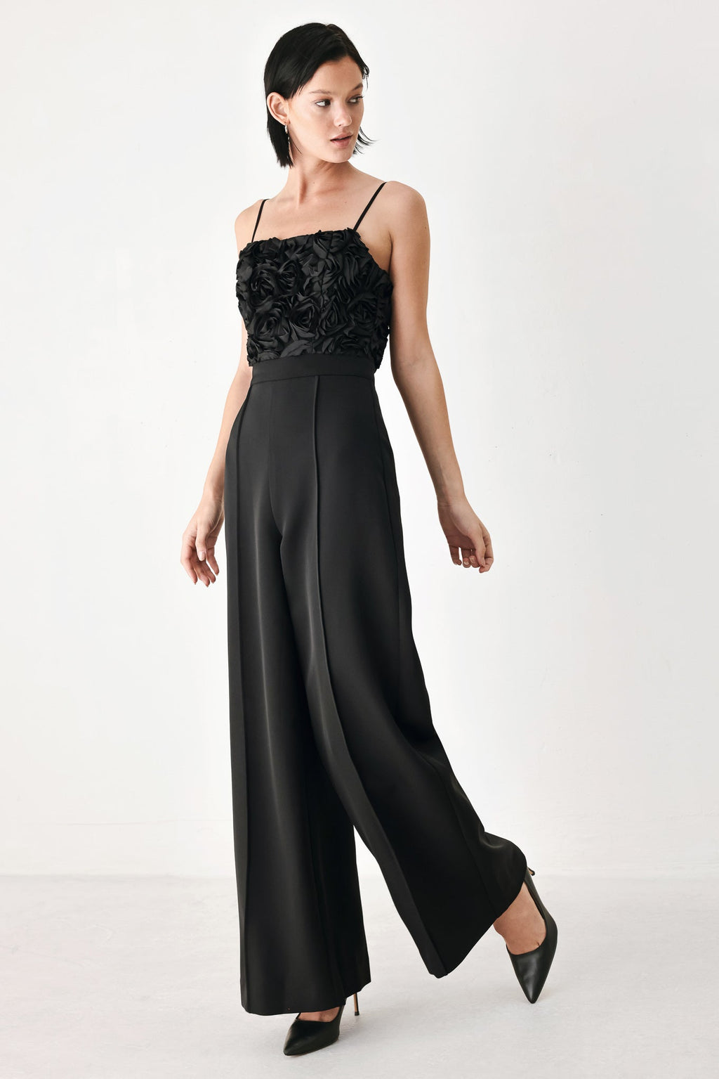 Rose Rosette Wide Leg Jumpsuit