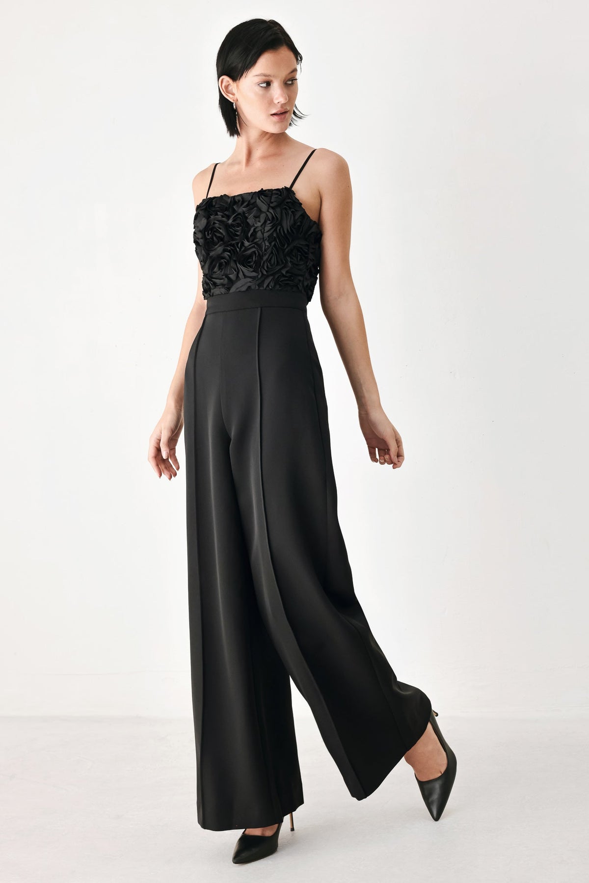 Rose Rosette Wide Leg Jumpsuit