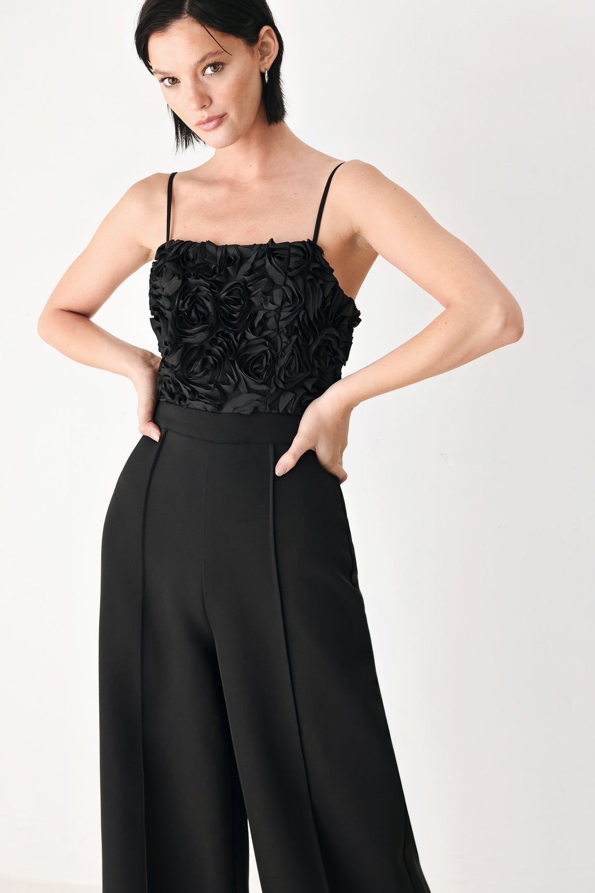 Rose Rosette Wide Leg Jumpsuit