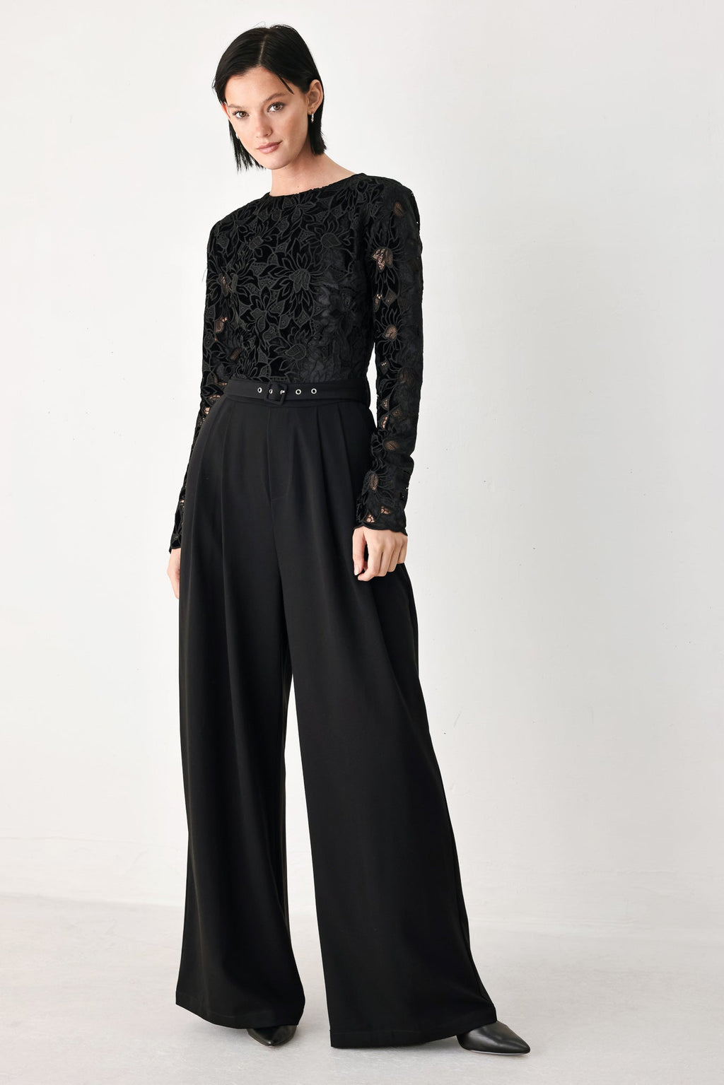 Lace Wide Leg Jumpsuit - Flying Tomato