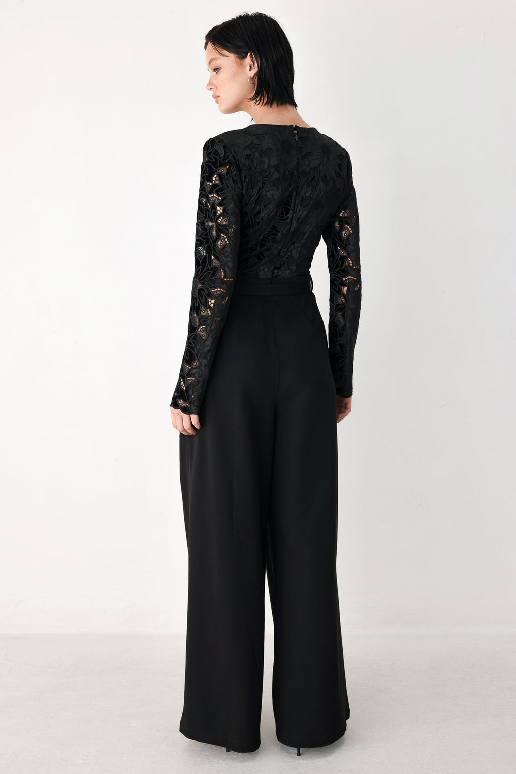 Lace Wide Leg Jumpsuit - Flying Tomato