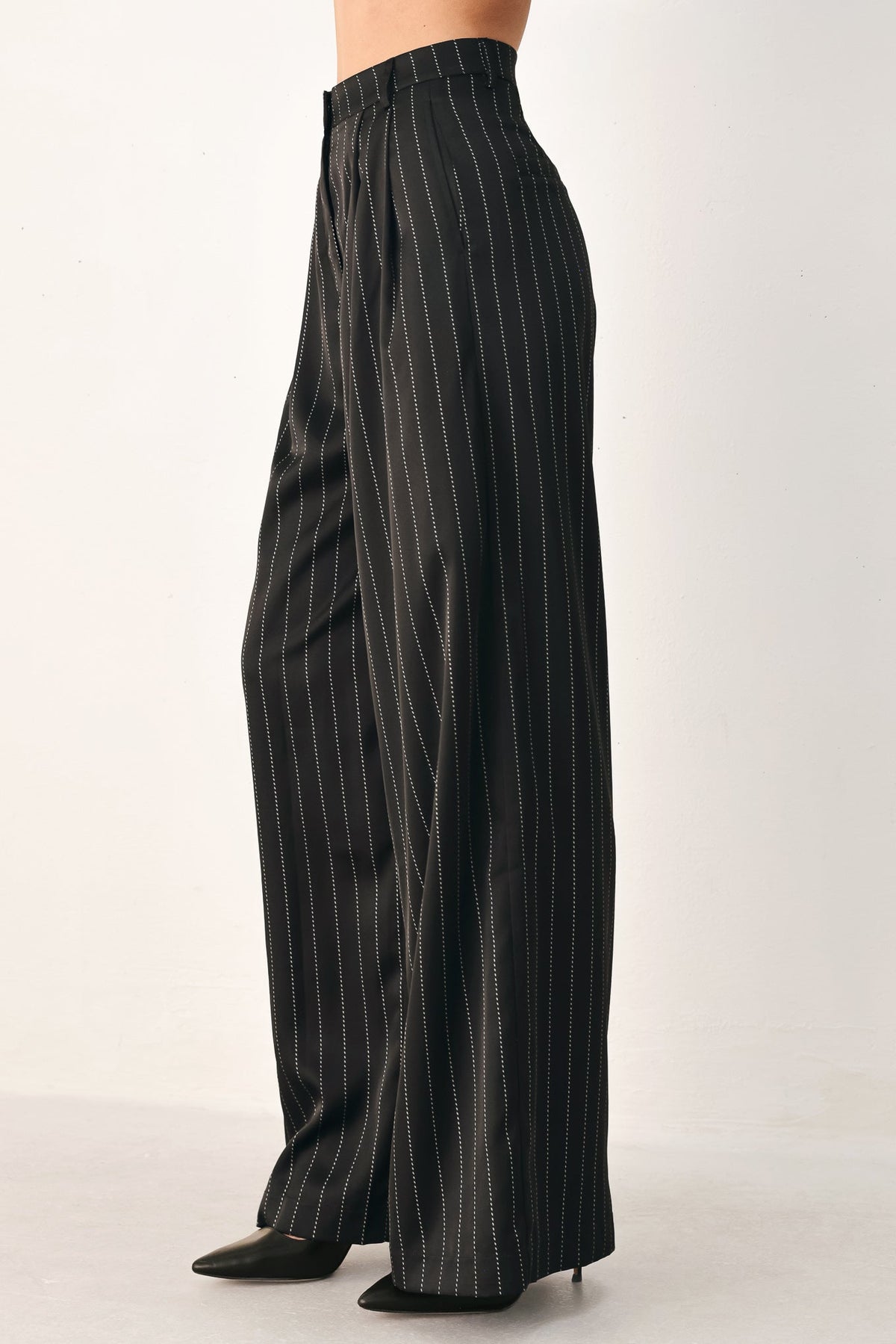 Striped Wide Leg Pants - Flying Tomato