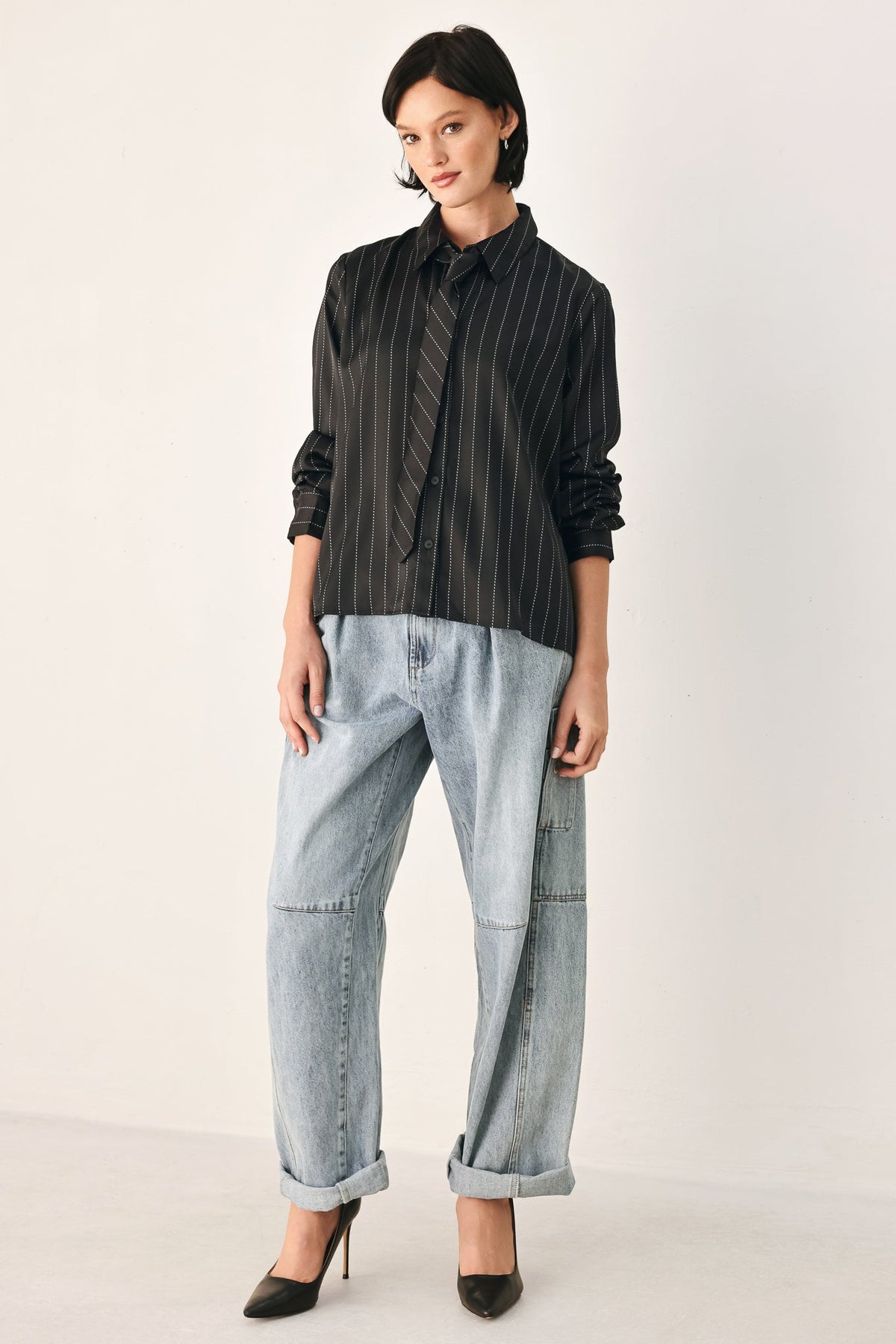Tie Front Striped Top - Flying Tomato