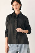 Tie Front Striped Top - Flying Tomato