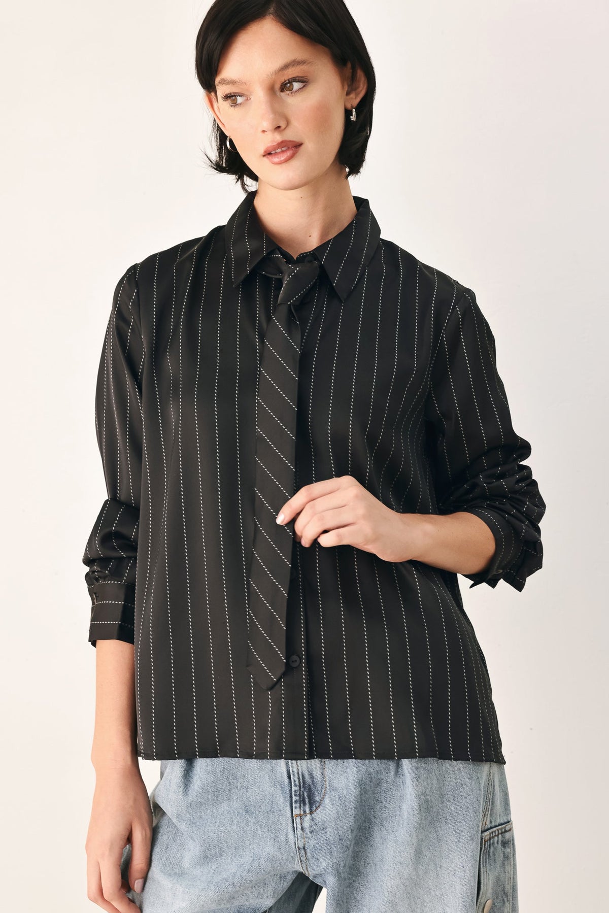 Tie Front Striped Top - Flying Tomato