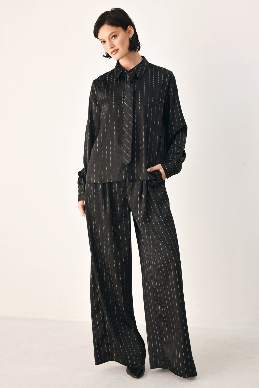 Tie Front Striped Top - Flying Tomato
