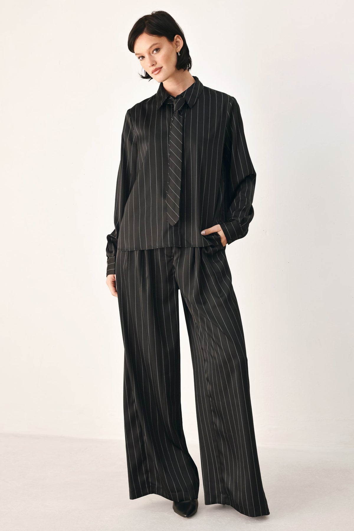 Tie Front Striped Top - Flying Tomato