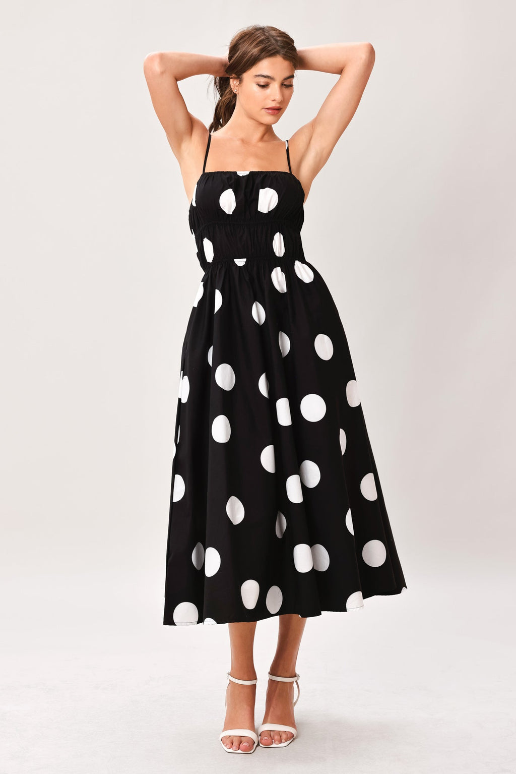 Dot Theory Woven Midi Dress - Flying Tomato