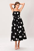 Dot Theory Woven Midi Dress - Flying Tomato