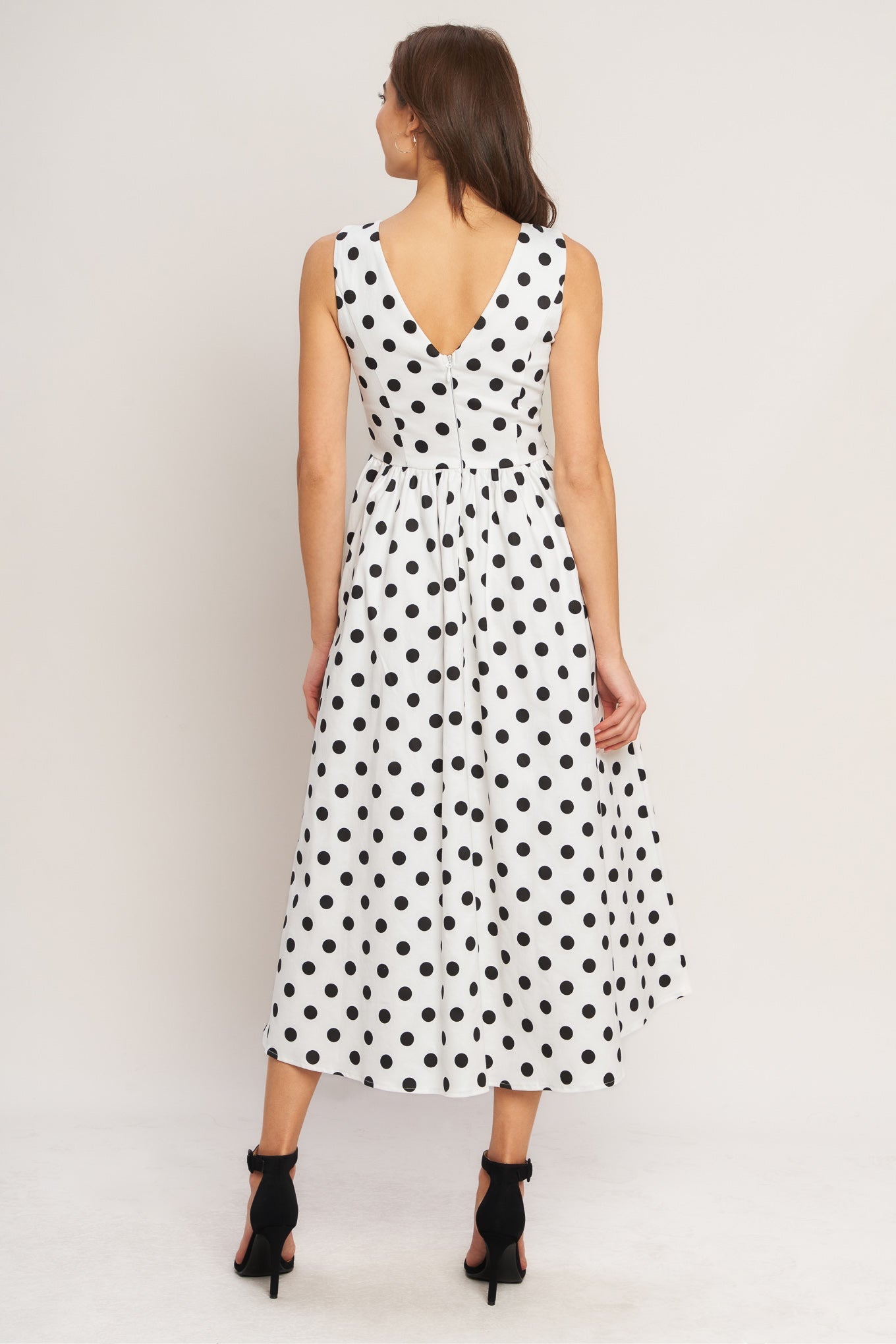 Vintage Whisper Polka Woven Midi Dress - Flying Tomato