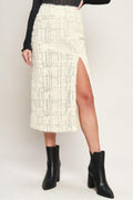 Side Slit Sequin Midi Skirt - Flying Tomato