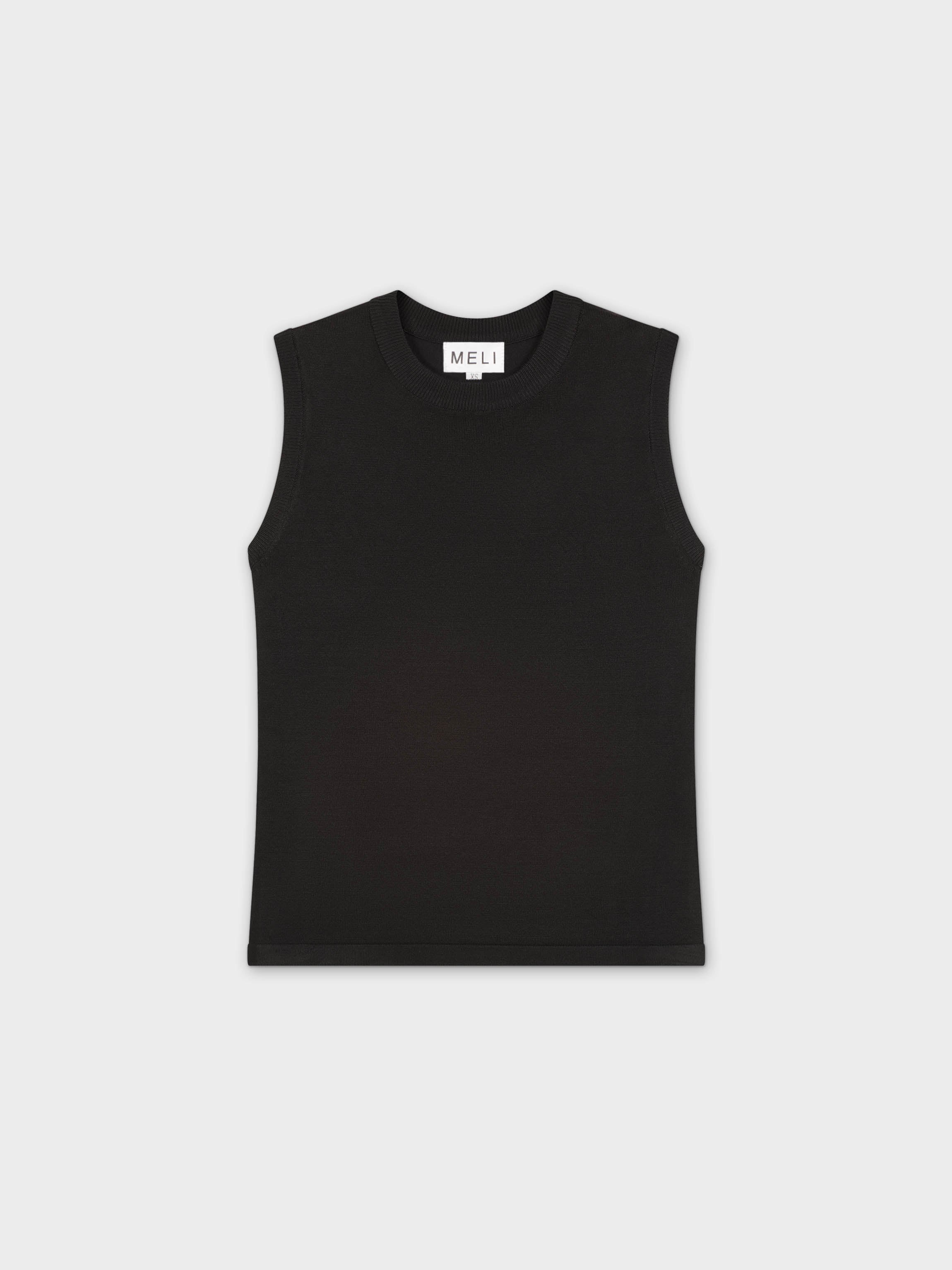 SLEEVELESS CREW SWEATER-BLACK-0