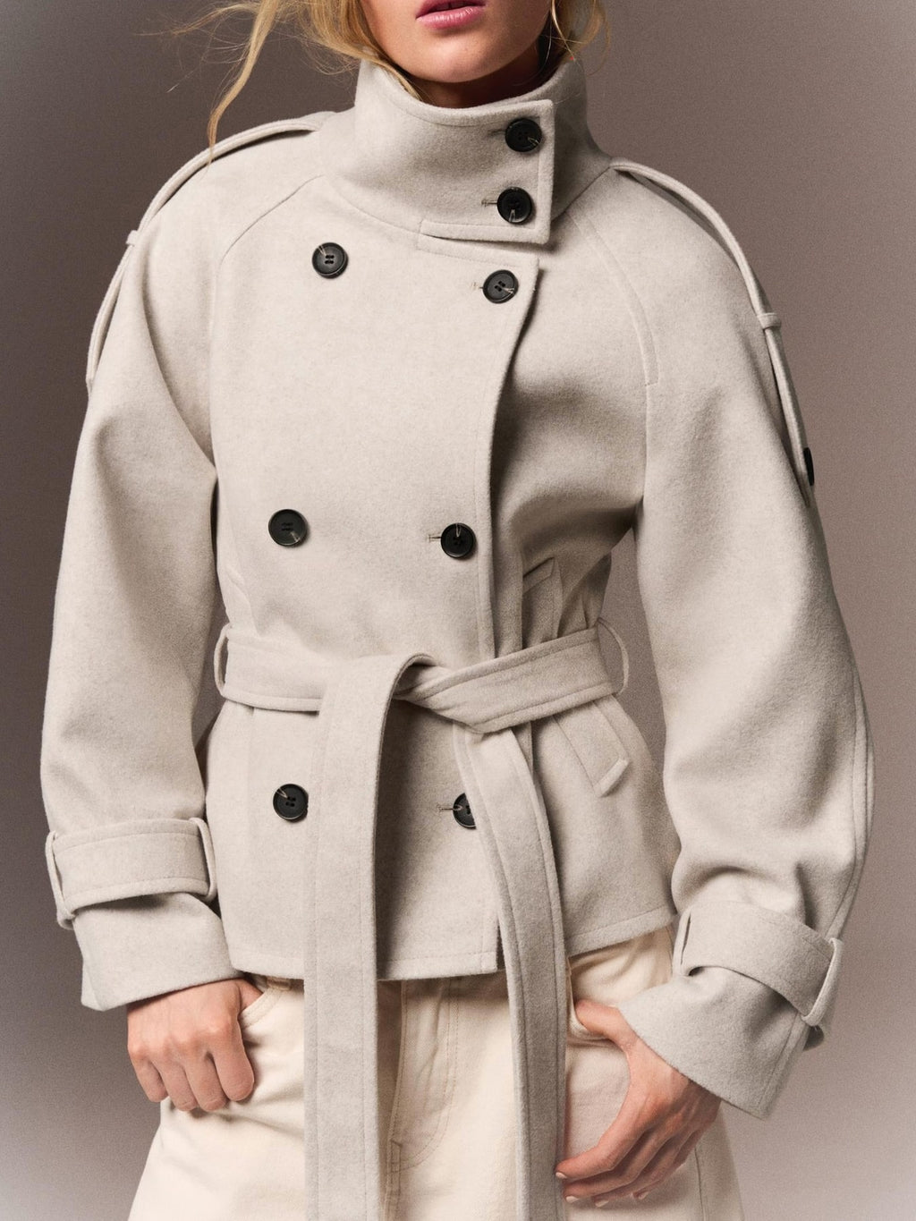 Double-Breasted Belted Outerwear