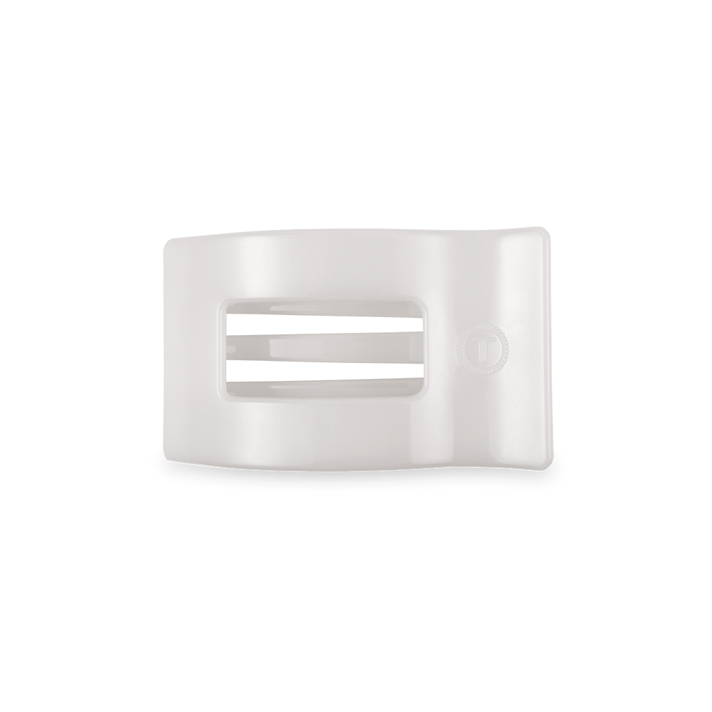 Coconut White Small Flat Rectangle Hair Clip - TELETIES