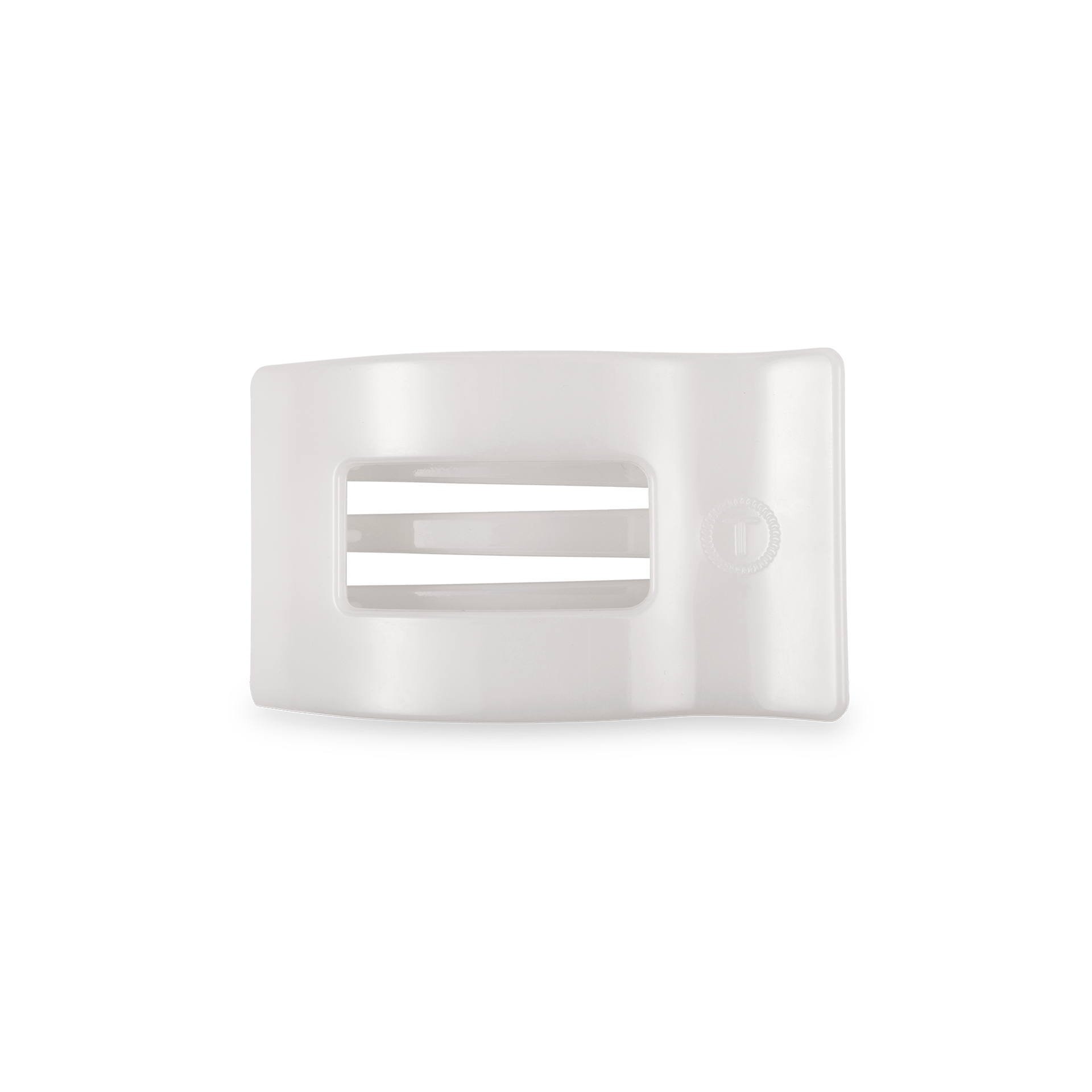 Coconut White Small Flat Rectangle Hair Clip - TELETIES