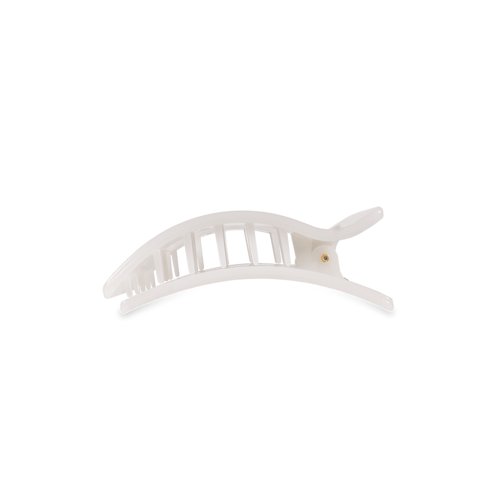 Coconut White Small Flat Rectangle Hair Clip - TELETIES