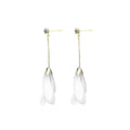 Flower Drop White Earrings